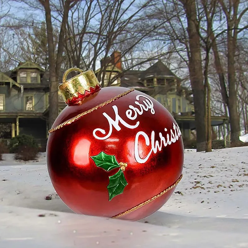 

24-Inch PVC Giant Inflatable Christmas Ball Baubles Pearl Popular Style Accessories Yard Lawn Tree Porch Pool Christmas Display
