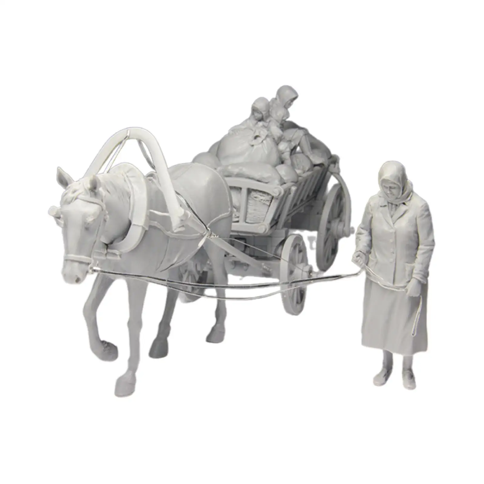 1/35 Żywiczne Figurki Żywiczne Zestaw Niezmontowany i Niepomalowany, Kobieta Dzieci Miniaturowy Układanka Układanka DIY Zabawki Model Kolekcja