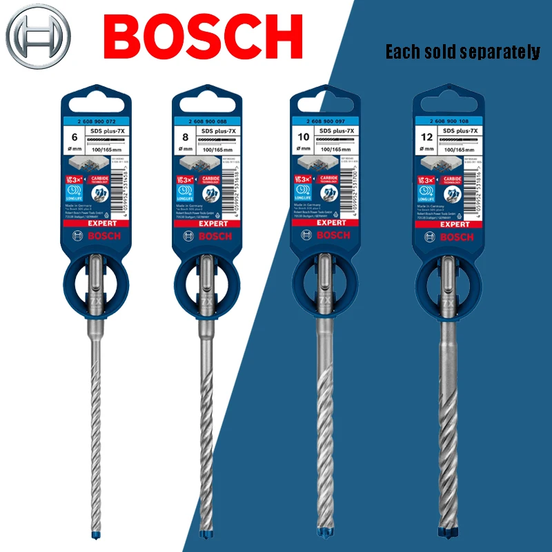 Bosch Expert SDS PLUS-7X Hammer Drill Bit Round Handle Four Pits Concrete Slotting Power Tool Accessories