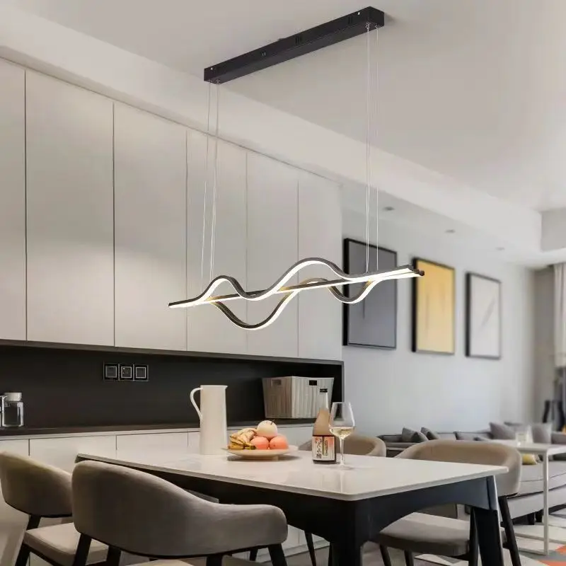 Modern LED Pendant Light with Remote Control Dimmable Hanging Fixture for Dining Room Kitchen Bar Home Minimalist Design