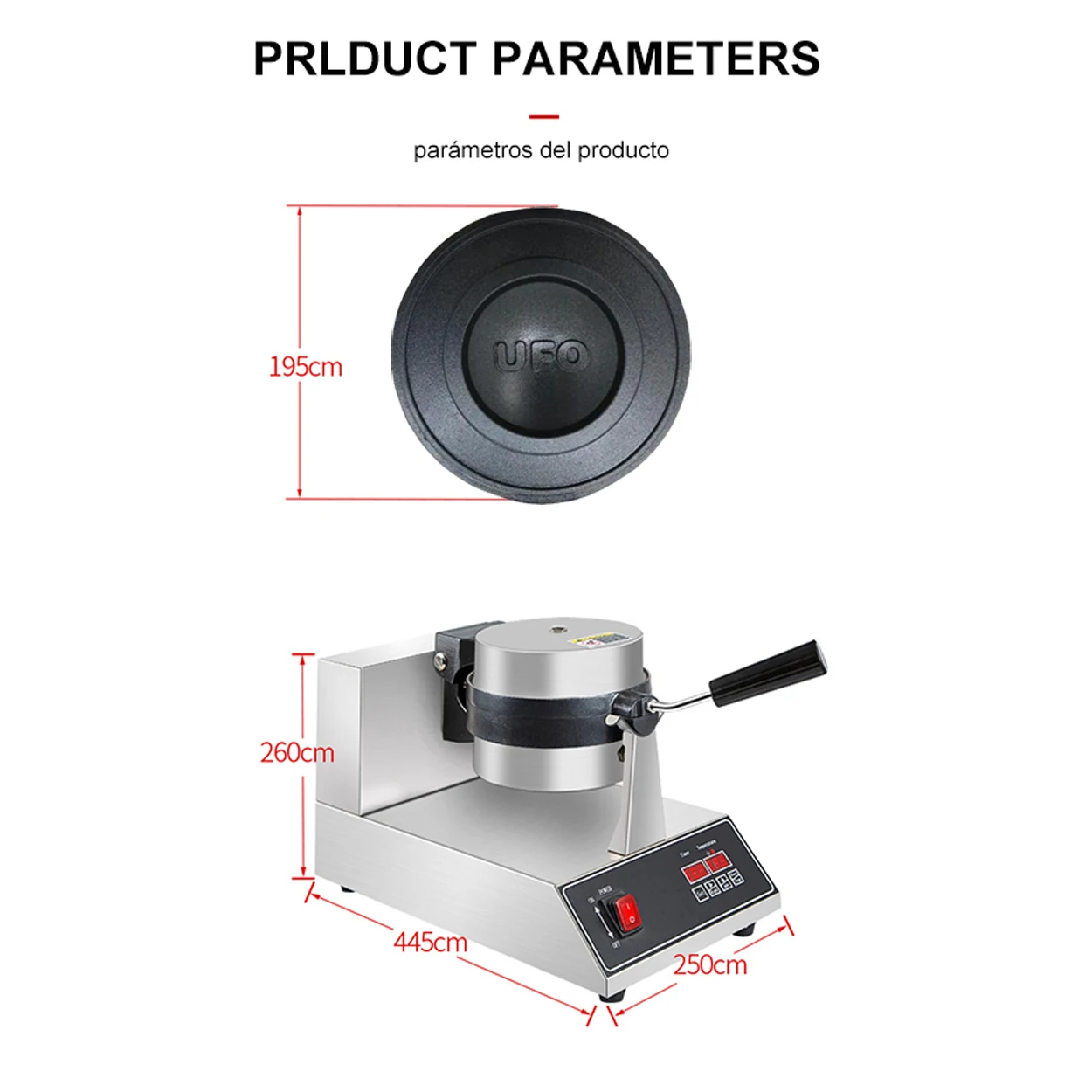 نوع رقمي مع UFO شعار همبرغر ماكينة كهربائية ساندويتش صانع الآيس كريم جيلاتو بانيني الصحافة آلة الهراء صانع