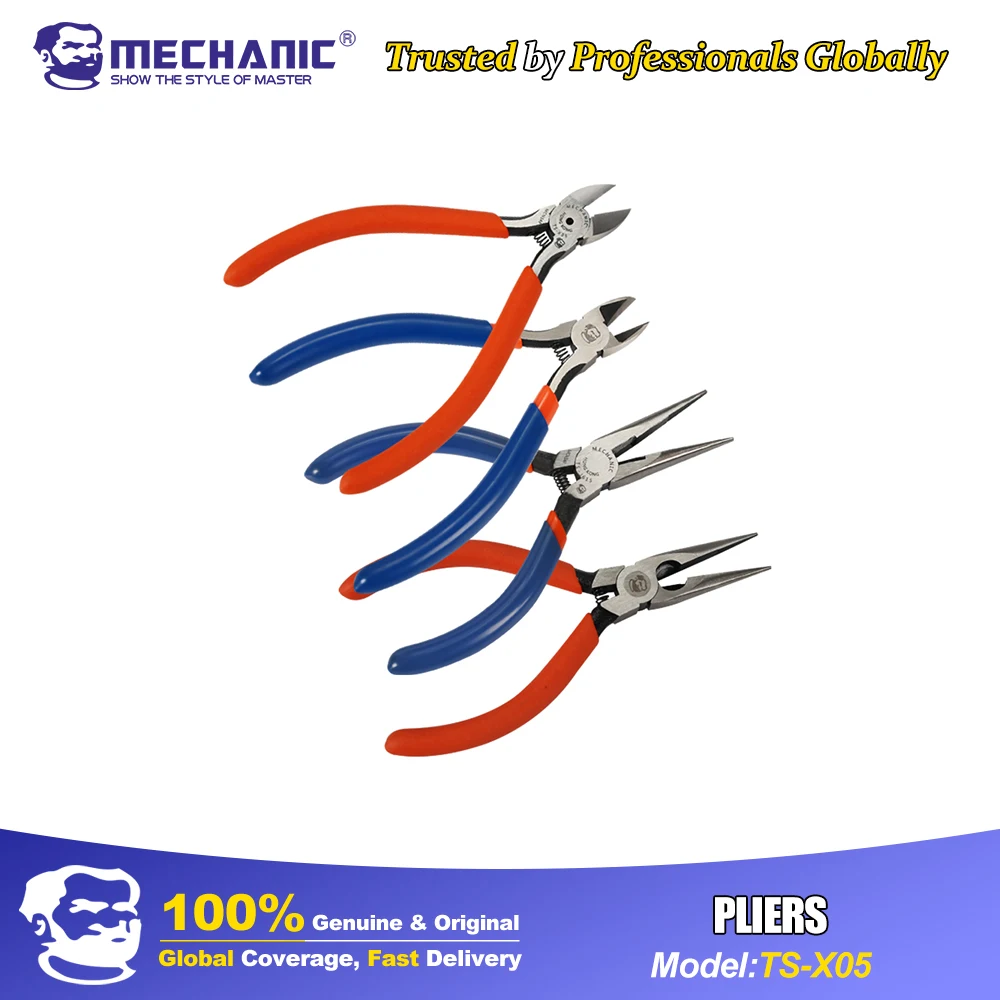 

MECHANIC Precision Pliers, Spring Return with CR-V Steel for Stripping, Cutting,Crimping in Automotive, Electrical and Fine Work