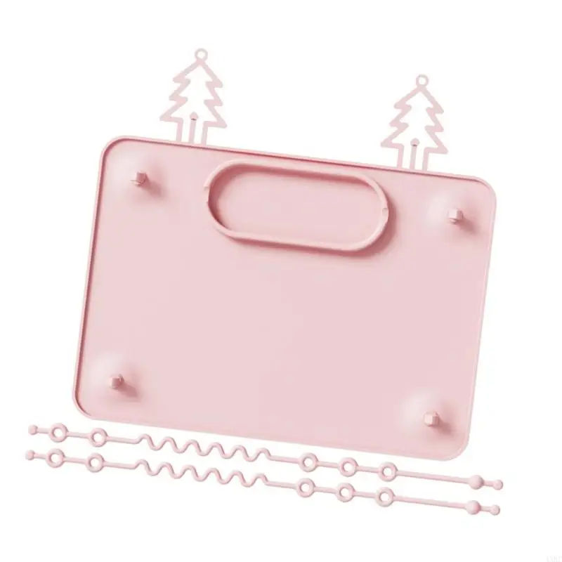 1 Set Silicone Suction Plate For Infants Toddler Portable Feeding Mat With Rope 4XBC