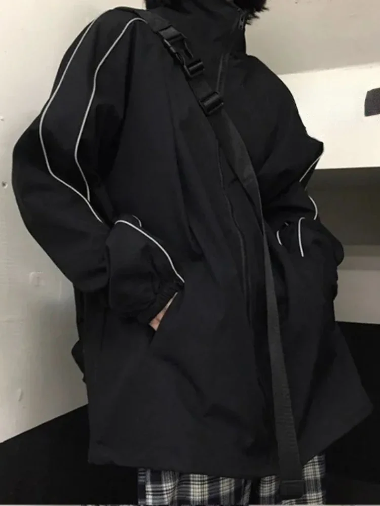 Jarní podzimní trendy univerzální kabát, noví studenti, muži a ženy, volné jednoduché kabáty, hip hop, preppy, ležérní, Harajuku bundy, Y2k korejský - náhled 4