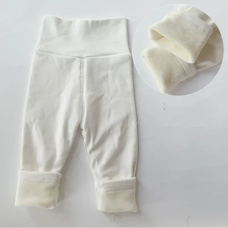 Autumn Winter Kids Warm Pants Boy Girls One Piece Fleece Trousers Outer Wear Sports Trousers 0-5Y BABY Clothes Casual Pants