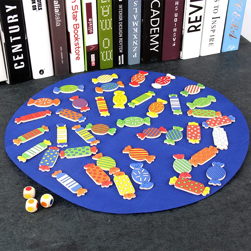 Wooden Children Candy Game Shape Memory Matching Toy Color Cognition Parent-child Interaction Boy And Girl Educational Toy Gift