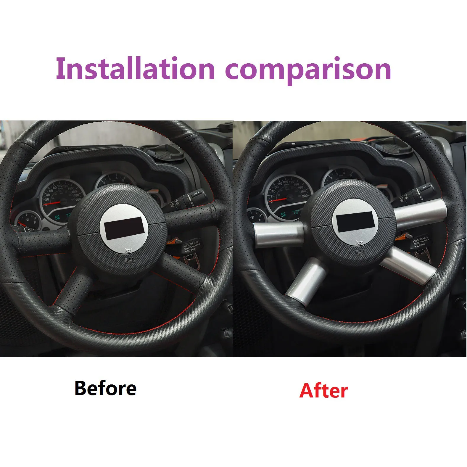 Interior do carro Volante Capa Guarnição, Adesivo Decoração, Acessórios para 2007-2010 Jeep Wrangler JK JKU, Prata