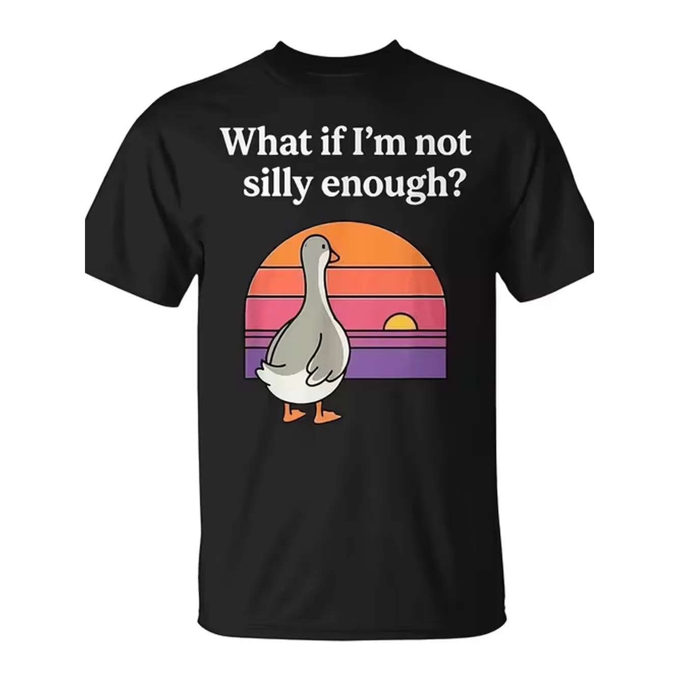 Im Not Silly Enough Goose Meme Duck Sunset T Shirt Unisex For Daily Wear Funny Mens T Shirt Summer Trendy Streetwear Fashion Top Quality Comfortable Casual Printed Mens Printed Fashion Daily Short Sleeve Tee