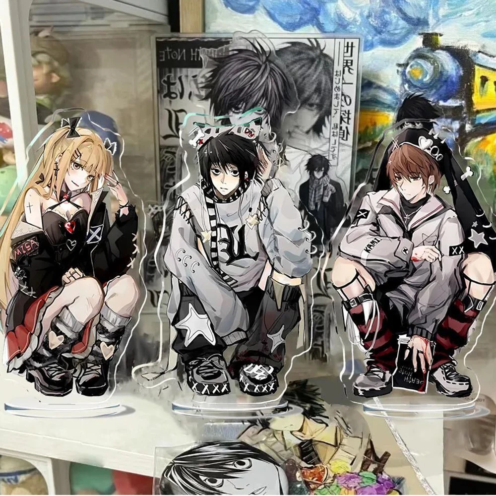 Anime Deathnote Yagami Light MisaMisa L·Lawliet Acrylic Figure Model Stand Desktop Ornament Cosplay Prop Decoration