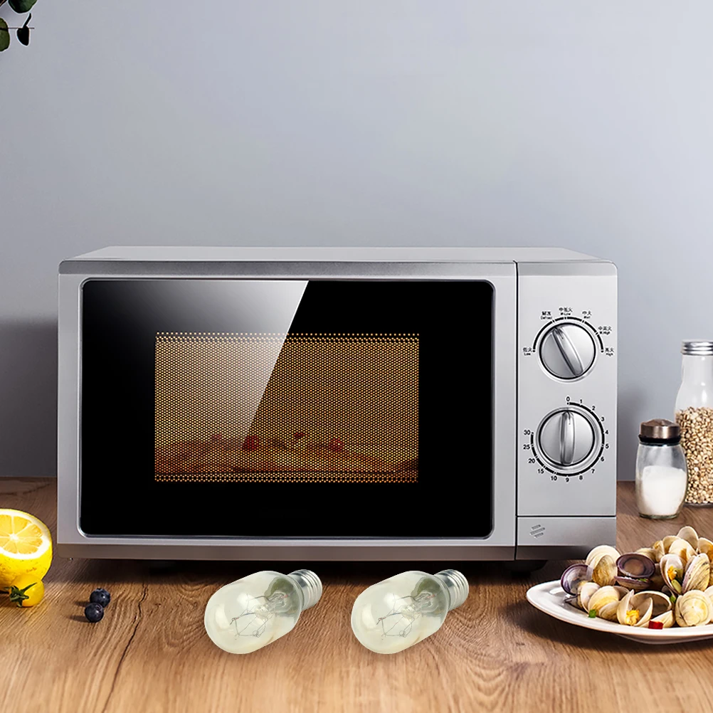 

5pcs E12 15W Heat Resistant Microwave Bulb Oven Replacement Appliance Light Clear Glass Use For Microwave Oven Salt