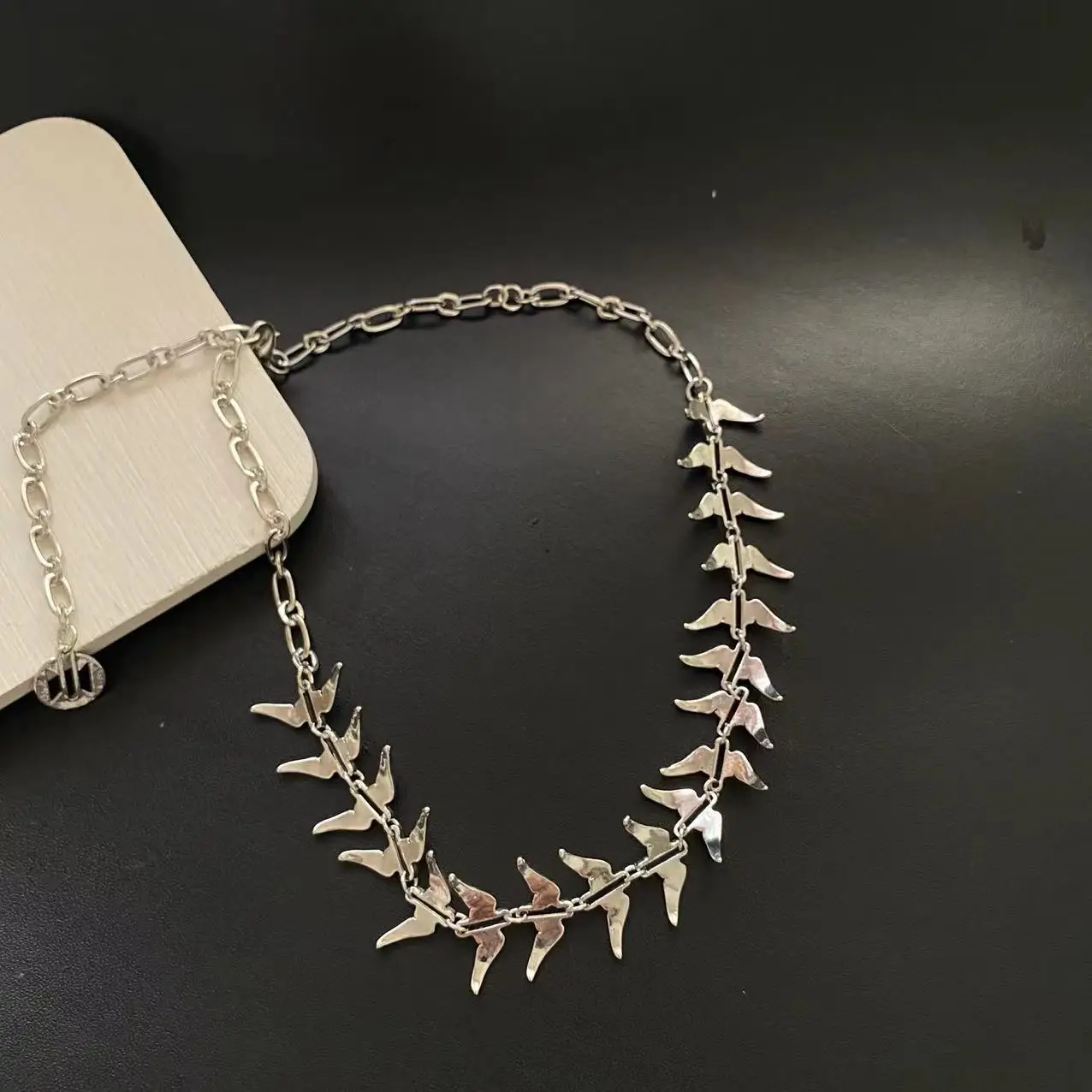 Colar Fishbone Mecânico Cor Prata, Jóias Motocicleta, Cool and Handsome, UNISEX, Europa e América