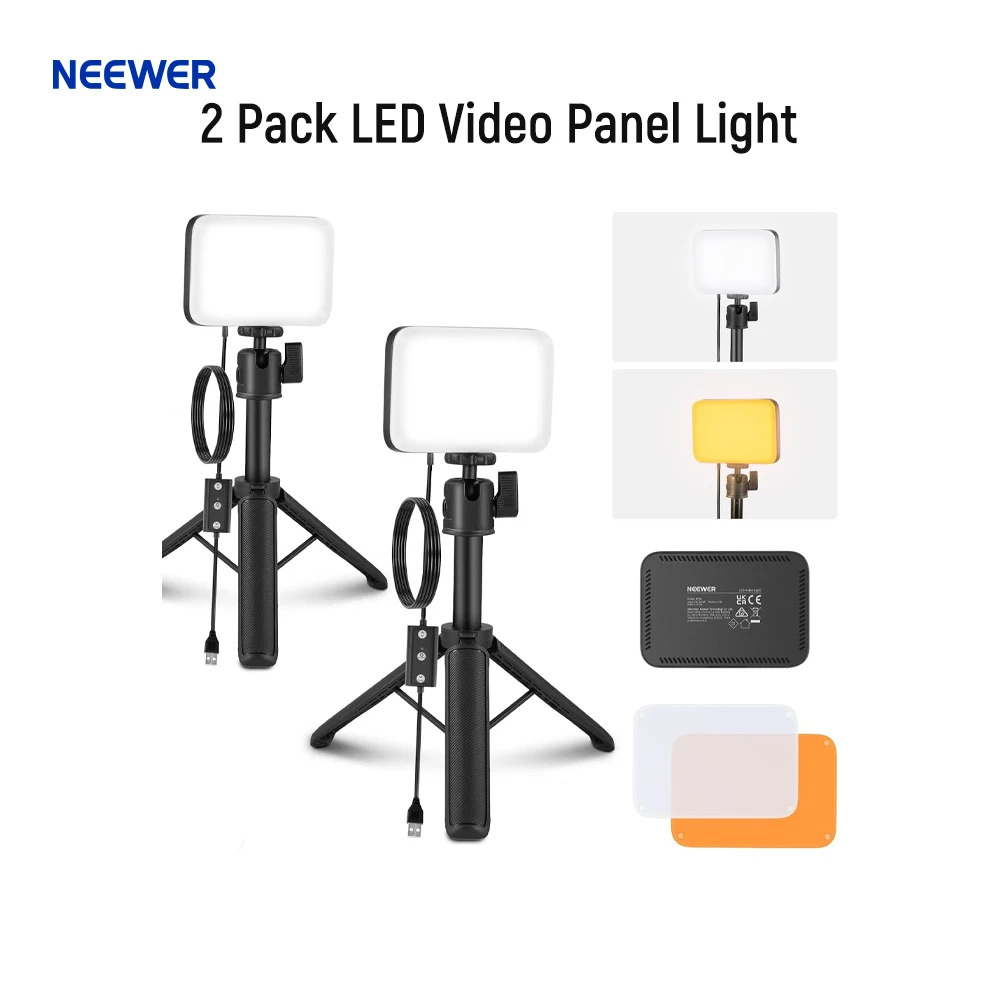 neewer-basics-paquete-de-2-paneles-de-luz-led-para-video-kit-de-iluminacion-para-videoconferencias-con-tripodes-de-escritorio-filtros-para-camara-web-y-computadora