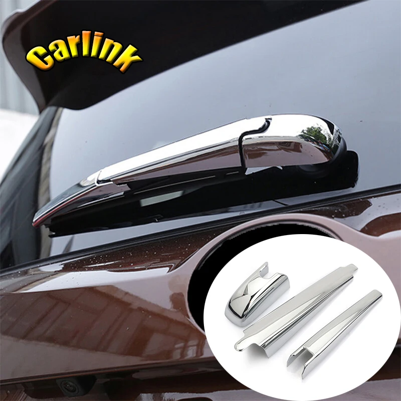 

For Toyota RAV4 2014-2018 ABS Chrome Rear Window Windshield Wiper Blade Overlay Garnish Molding Cover Trim accessories 3pcs