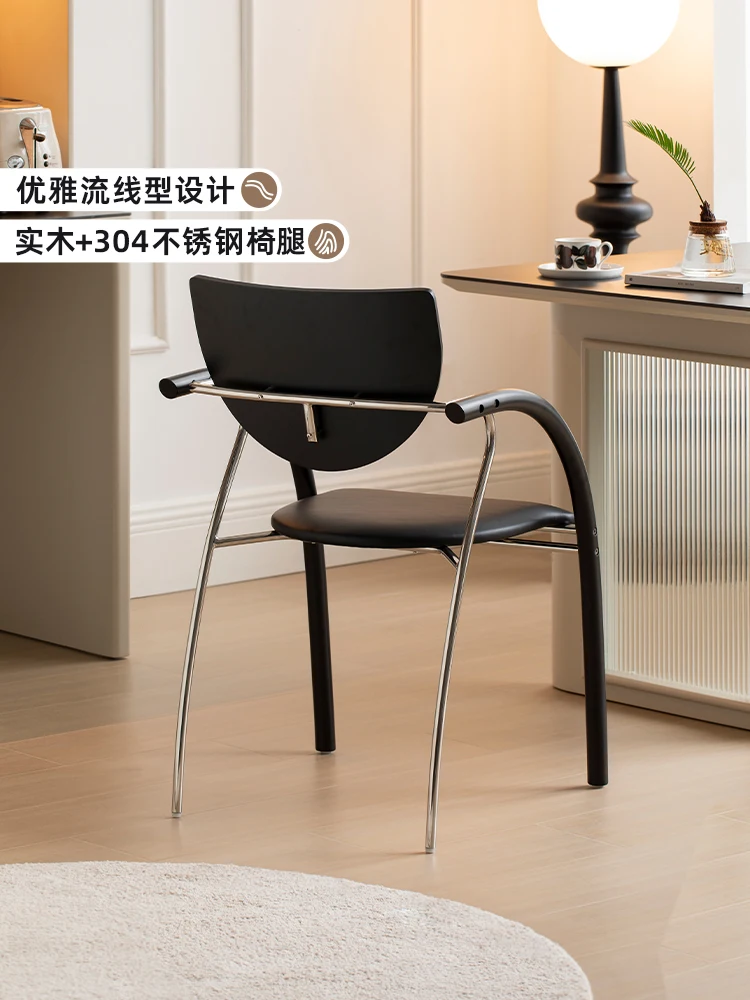 Used solid wood dining chair home backrest