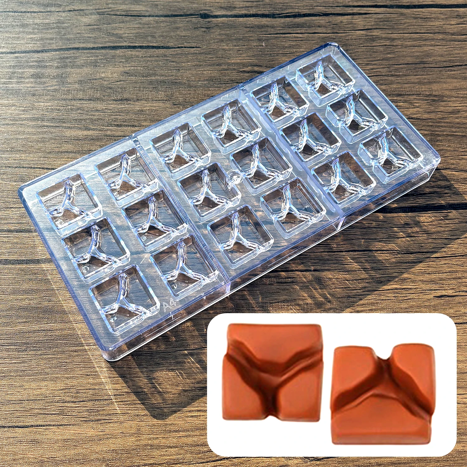 Molde de Chocolate con forma geométrica, policarbonato, caramelo, bombones, confitería, panadería, molde de pastelería para hornear