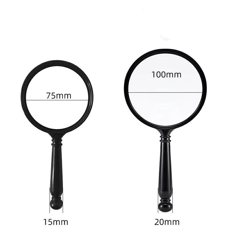 Lens Diameter 75mm/100mm Optical Magnifying Glass Handheld Magnifier For Reading