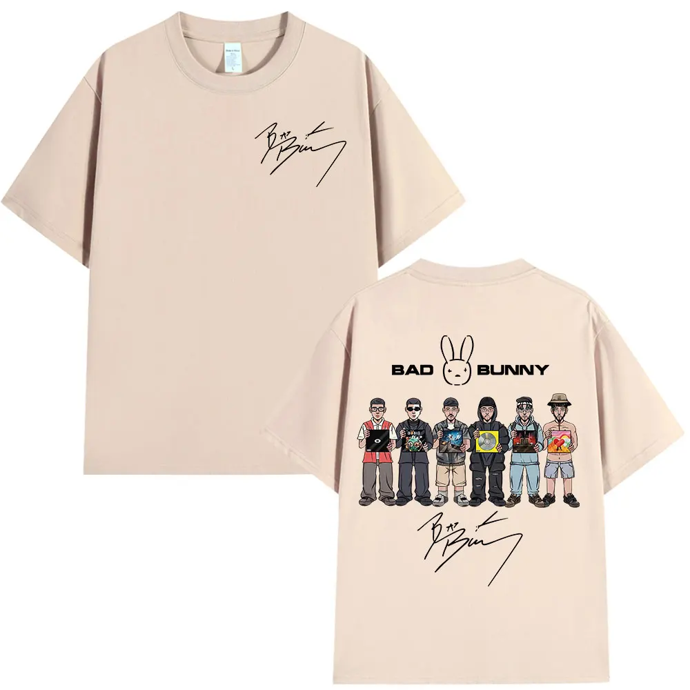 Рэпер Bad Bunny Обложка альбома Футболка с принтом Debi Tirar Mas Fotos DTMF Футболка Мужчины Женщины Хип-Хоп Винтаж Хлопковые футболки большого размера