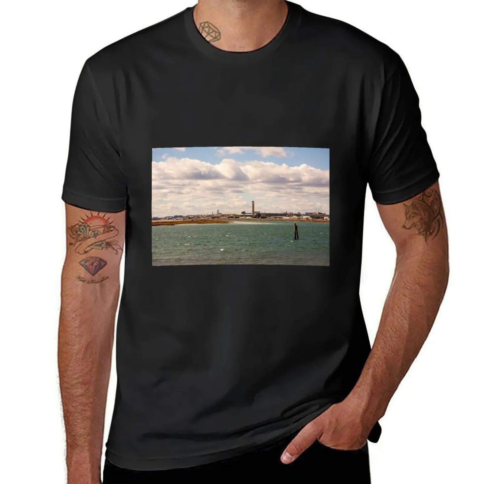 Landing at Logan Airport T-Shirt sports fans new edition quick drying workout shirts for men