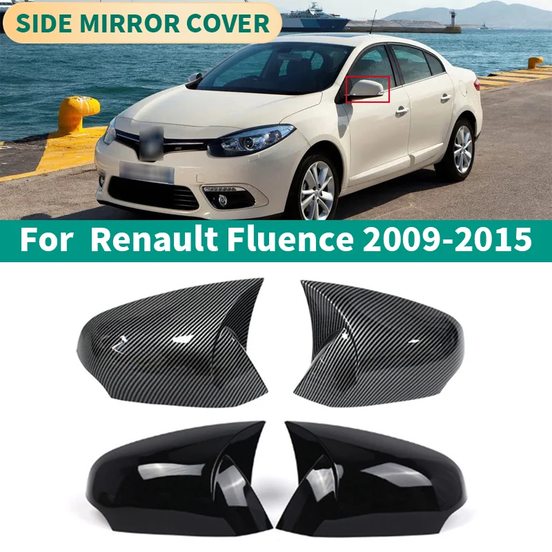 

For Renault Fluence 2009-2015 Rearview Mirror Cover Trim Car Side WingMirror Cap Accessories