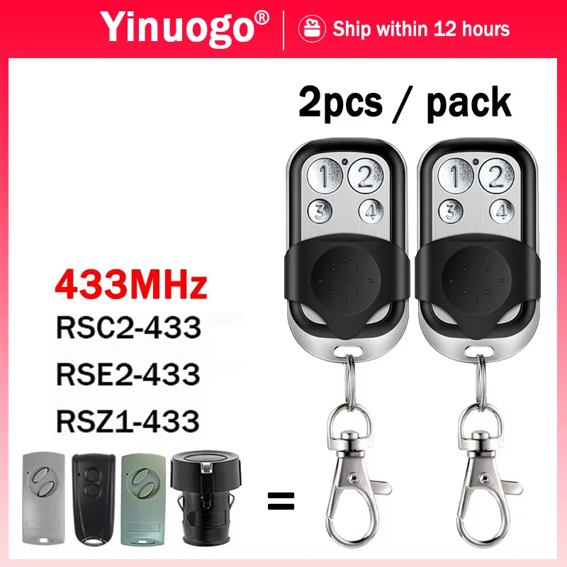 

2pcs For RSE2 RSC2 RSZ1 Garage Door / Gate Remote Control 433MHz Rolling Code RSE2 RSC2 RSZ1 433 Hand Transmitter
