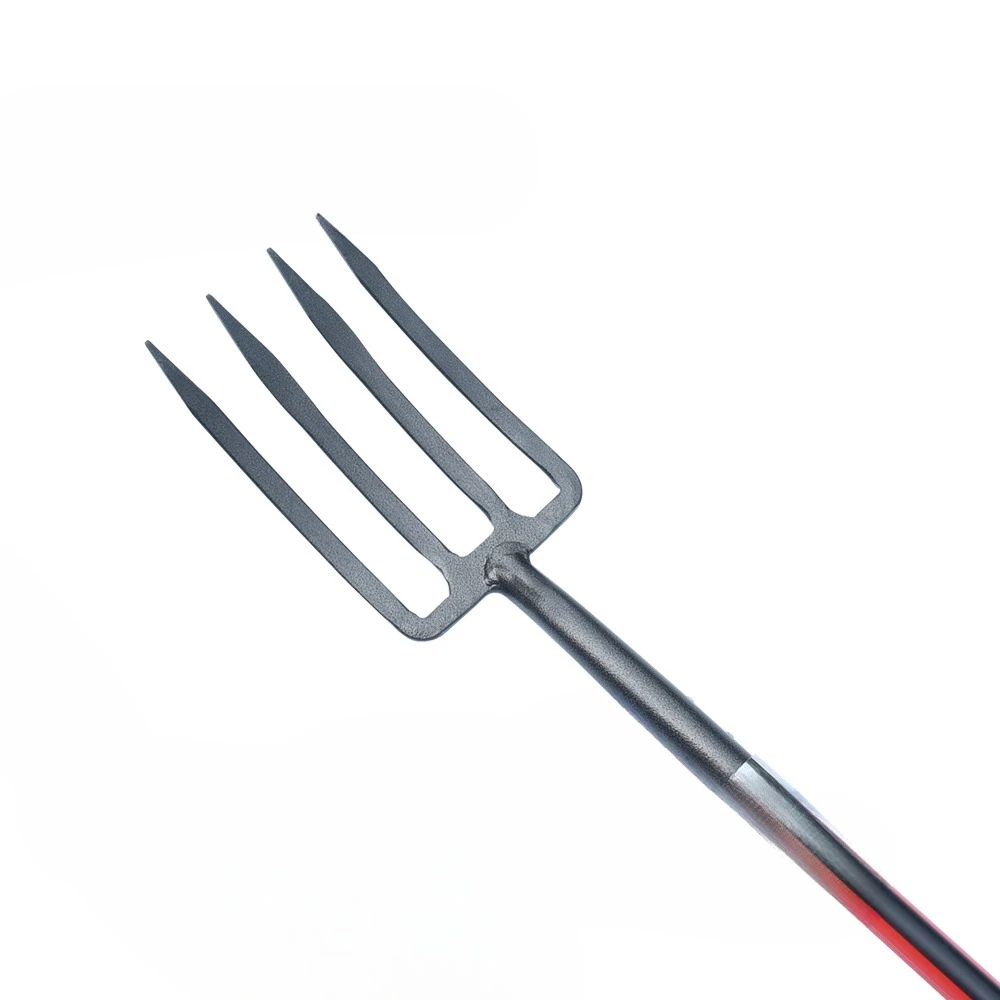 High Quality Wholesale Garden Tools Solid Ergo Fiberglass Long Handle 4 Teeth Carbon Steel Bedding Farm Dig Forks