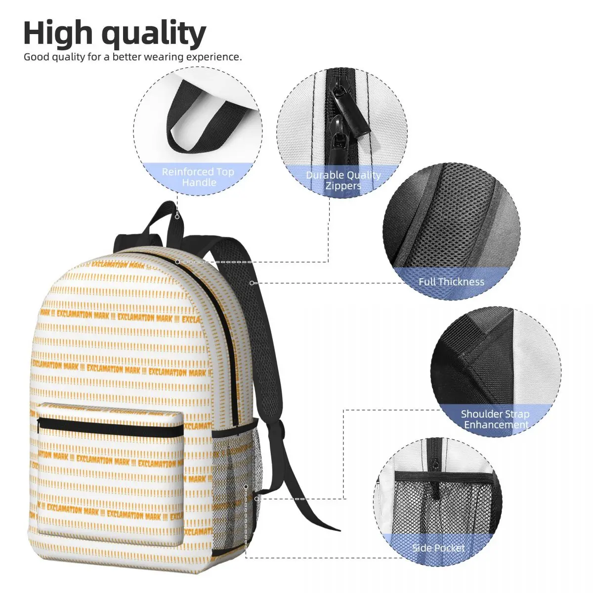 Exclamation Mark Alert The World For Upcoming Future Backpack Daypack Kids BookBag School Bag Shoulder Bags for Men Women