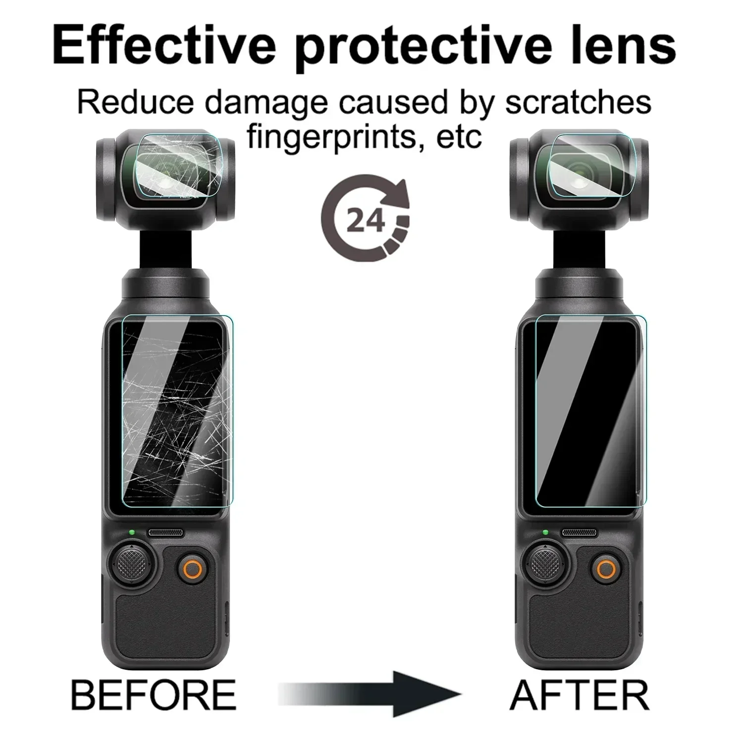 3Sets Lens Screen Protector Tempered Glass for DJI OSMO Pocket3 Pocket4 Camera 9H Hardness Protective Film For DJI Pocket4