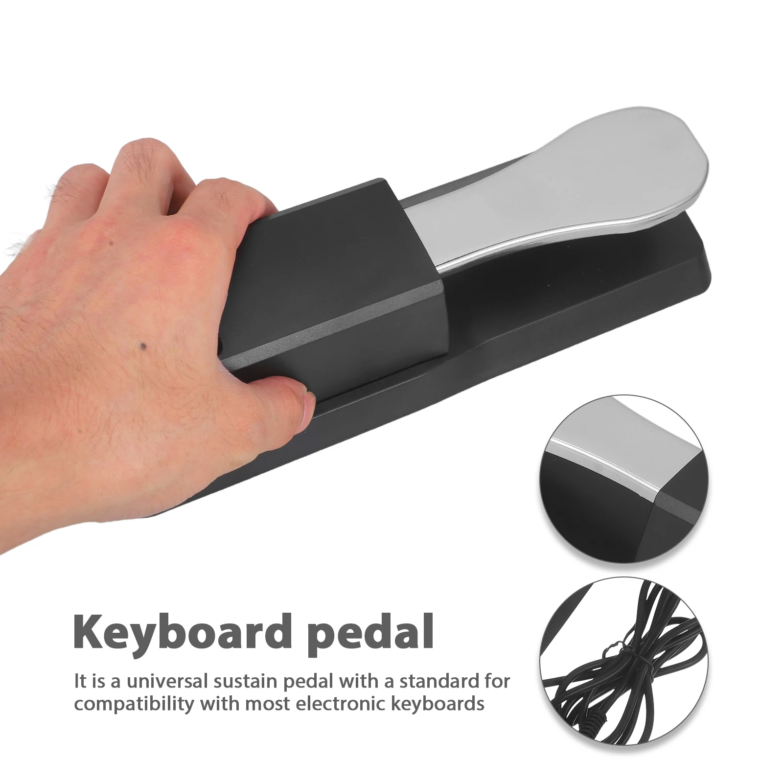 

Replacement Keyboard Piano Sustain Pedal Plastic Damper Pedal For Electric Piano Sturdy Nonslip Structure Durable Accessory Part