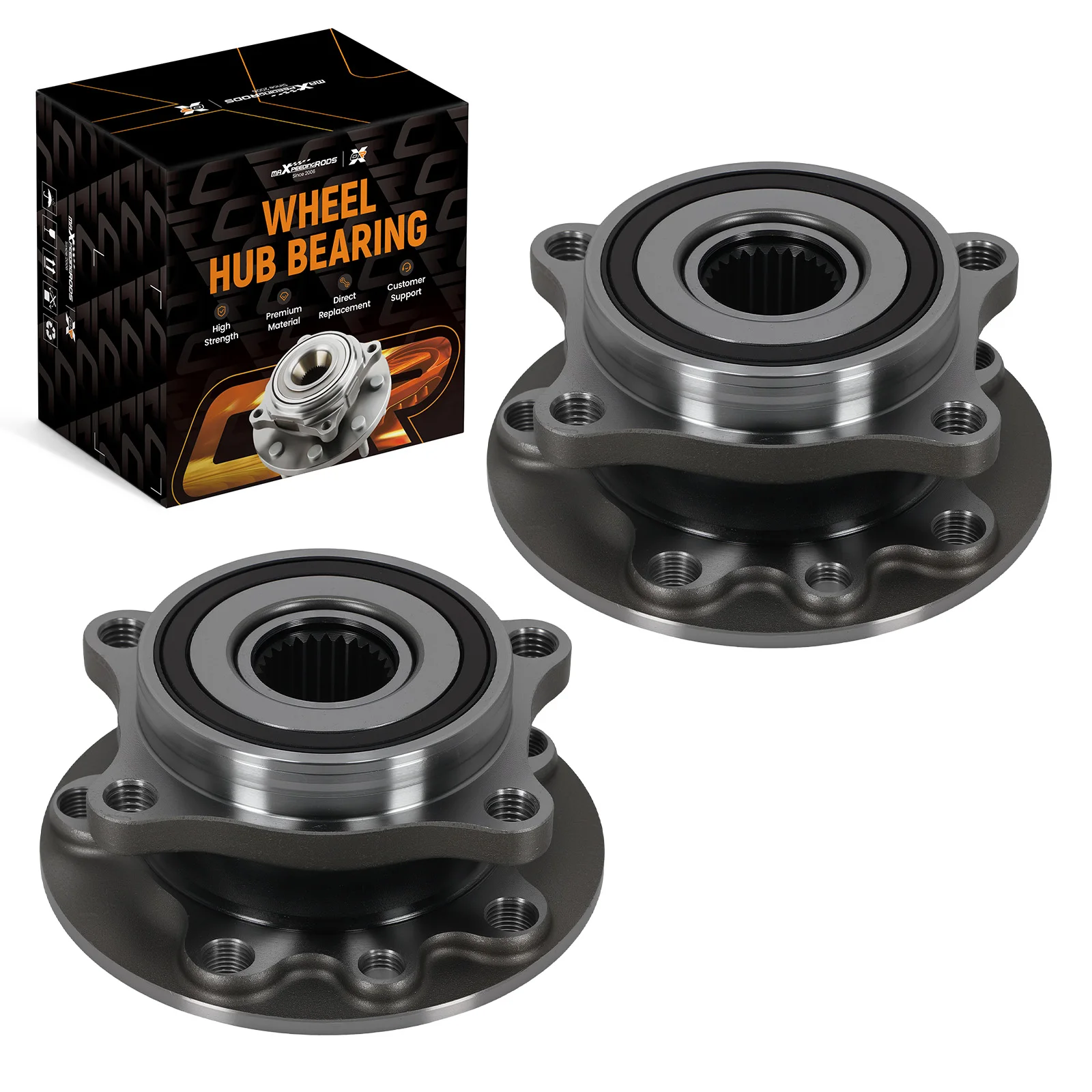 Front LH RH Wheel Hub & Bearing Assembly for Dodge Dart 40163004E BR930881 ABS 513348,68137552AB,68137552AA