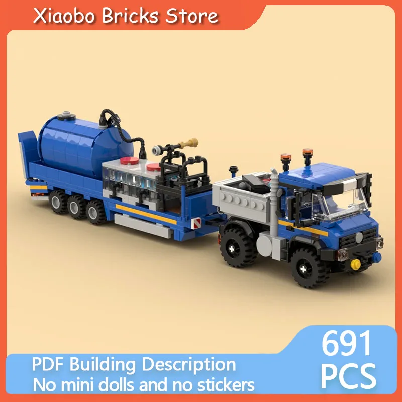 Model MOC Building Bricks Acorn Utility Truck And Sprayer Trailer Modular Technology Gifts Holiday Assemble Children Toys Suit