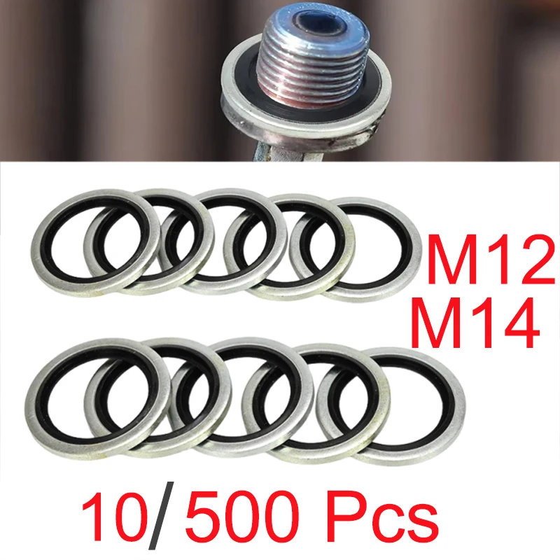 Car Oil Pan Drain Gasket Kit Drainage Bolt Pad Rubber Oil Drain Plug Gasket Replaceable Washer Seal Set M12 M14 Car Accessories