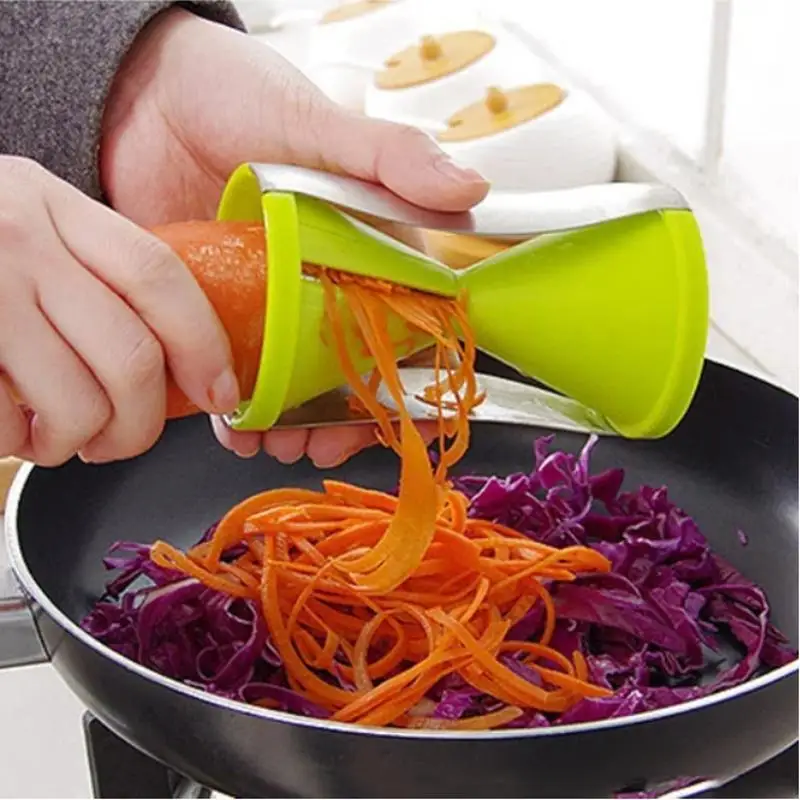 

Carrot Radish Slicer Kitchen Gadgets Vegetable Cutter CookingTool Rotating Spirals Shredder Hourglass Grater Peeler Fruit Potato