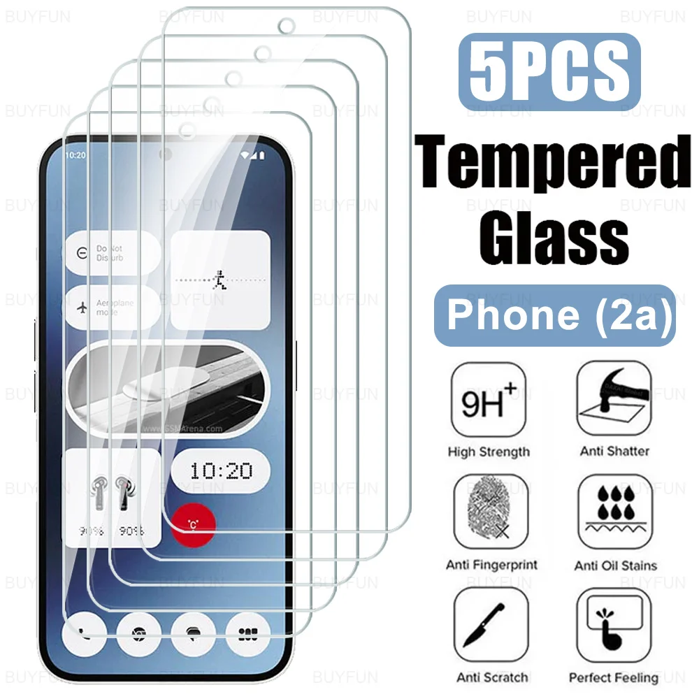 5Pcs For Nothing Phone (2a) 5G Tempered Glass Screen Protector No Thing Phone2a Nathing Phon 2a 2 A A2 A142 Protector Glass Film