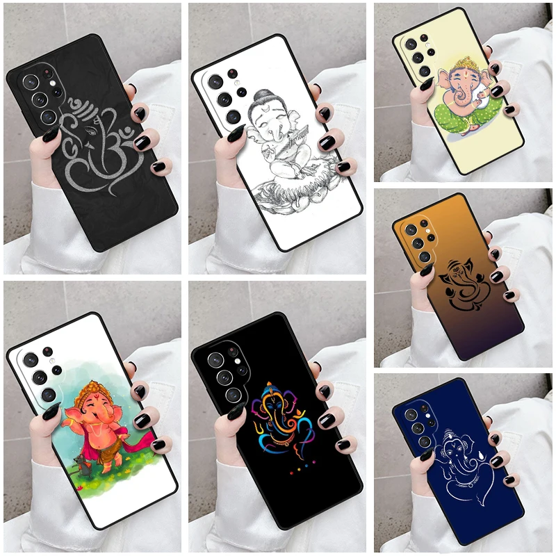 Phone Case For Samsung Galaxy S24 S23 S21fe S22 Ultra Plus Note 10 20 S8 S9 S10 Cover Ganesha Hindu God Elephant