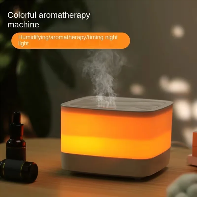 Well Made-Flame Humidifier Essential Oil Diffuser Air Humidifier With Remote Control 800Ml Aroma Diffuser 7-Color Night Light