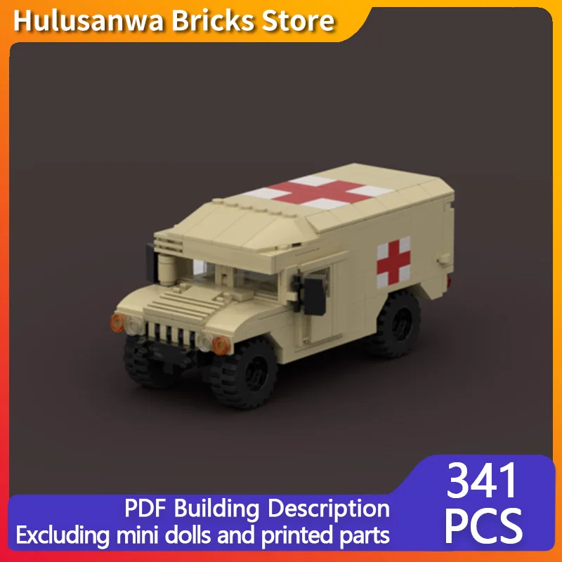

U.S Army Medical Off-Road Vehicle Model MOC Building Bricks War Equipment Modular Technology Gifts Holiday Assemble Children Toy