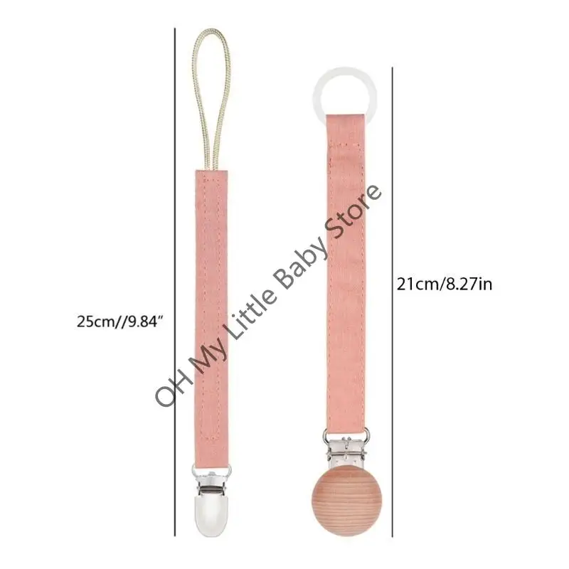 M76C حامل مصاصة من القطن والكتان 6 ألوان حلقات التسنين للأطفال مشابك للأولاد حزام التسنين لحديثي الولادة ملحقات