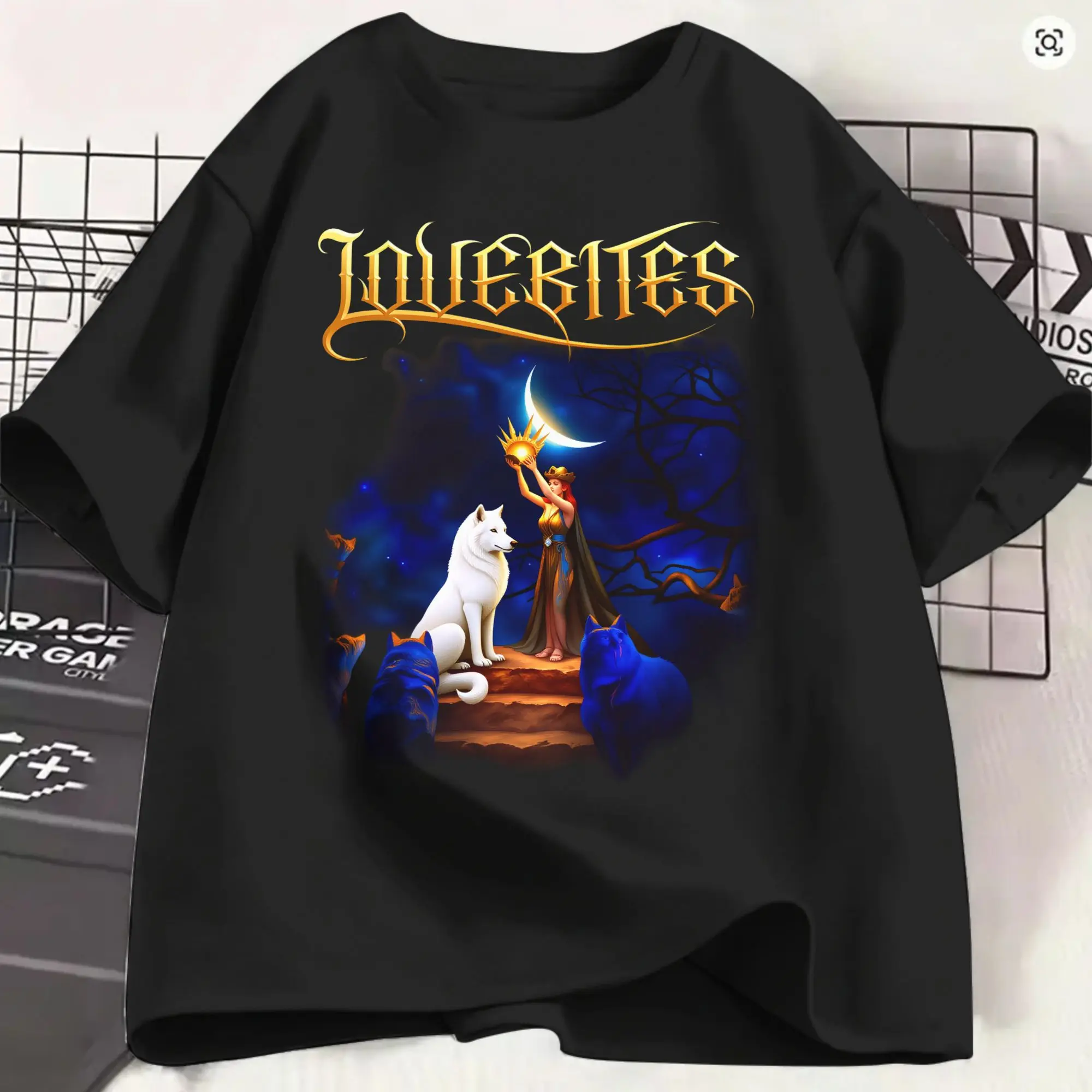 Lovebites T-shirt d'été Outstanding Power Hipster pour hommes, 100% coton respirant, surdimensionné, à manches courtes, classique
