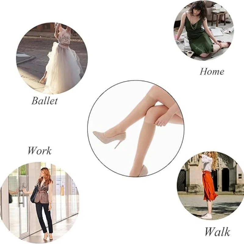 HA WA 5/10 pairs Female Nylon Sheer Stockings For Women Sexy Transparent Summer Thin Silk Knee High Socks