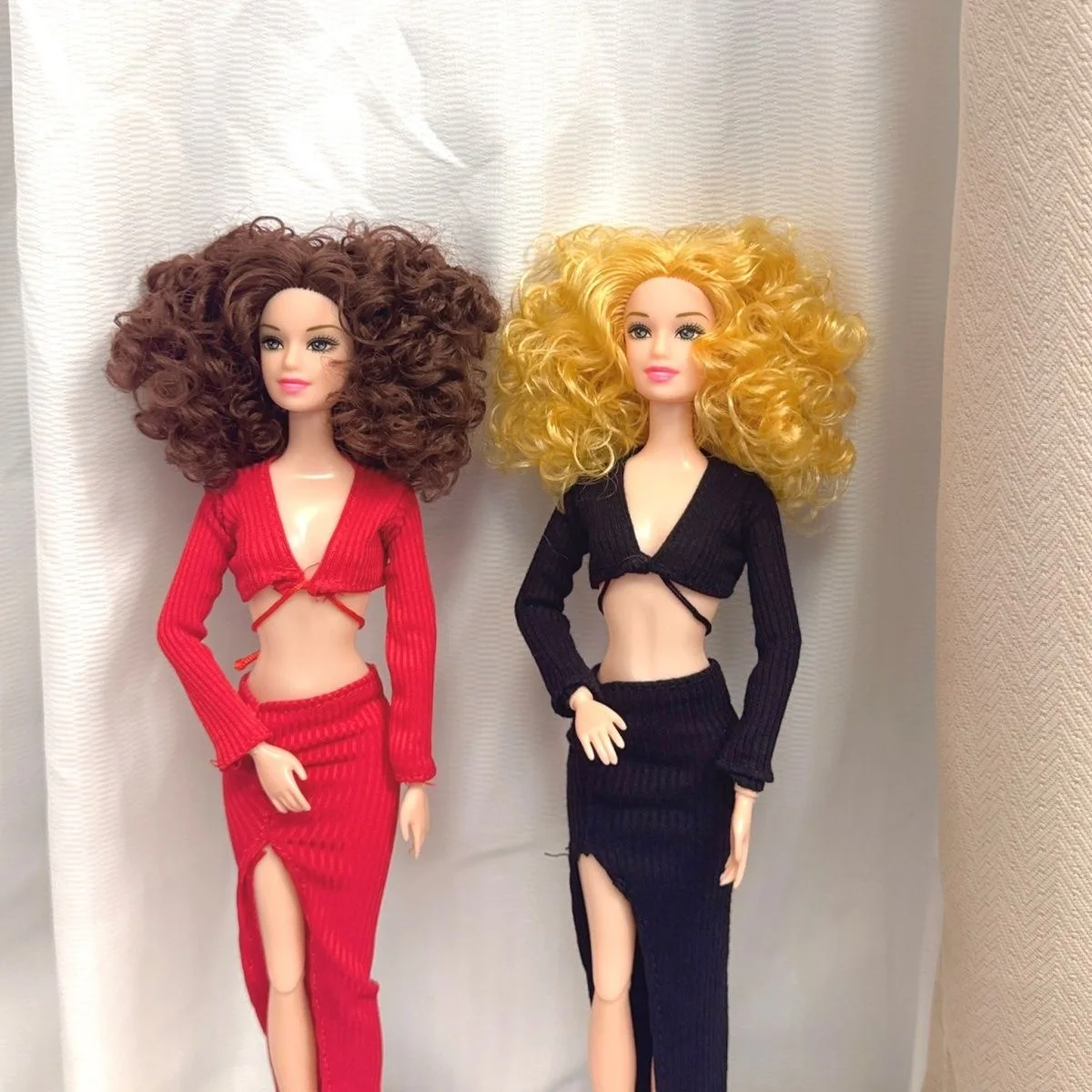30 CM Mode Supermodel Pop Witte Huid/krullend Haar Lichaam Gewrichten Beweegbare 1/6 BJD Pop Sexy Vest + rok Set Speelhuis Speelgoed Geschenken