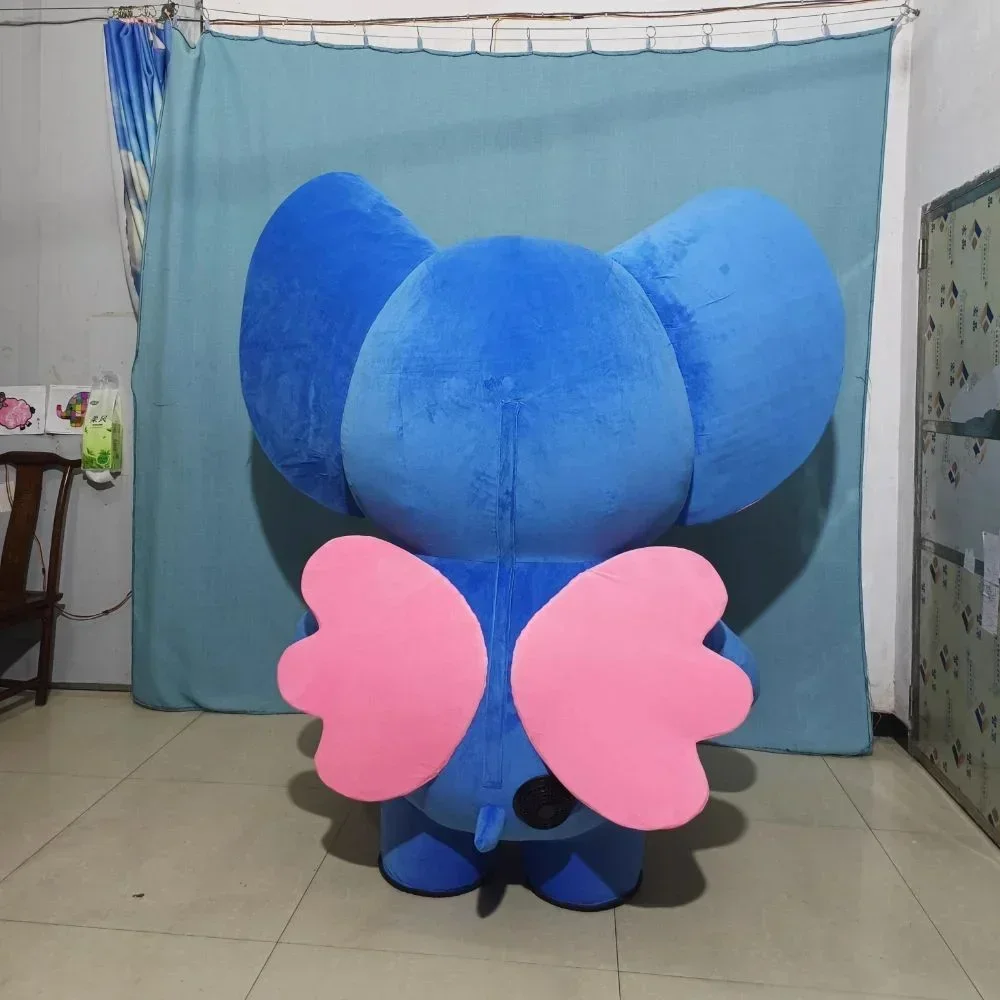 Giant Inflatable Dumbo Elephant Mascot Costume Adults Walking Blow Up Suit Halloween Christmas Carnival Fancy Dress Up Outfits view 4