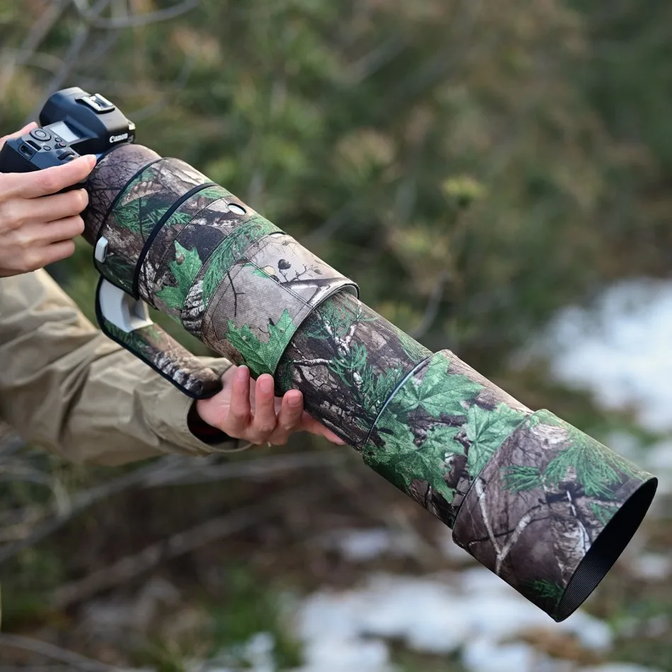 ROLANPRO wodoodporny płaszcz obiektywu do Canon RF 200-800mm F6.3-9 IS USM kamuflaż osłona przeciwdeszczowa obiektyw futerał ochronny rękaw na broń — zdjęcie produktu 5