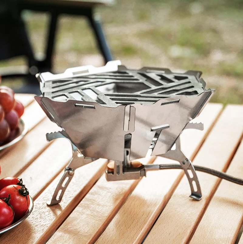 

Outdoor Camping Card Wind Shield Stainless Steel Detachable Hexagonal Wind Shield Fire Gathering Energy-Saving Wind Shield