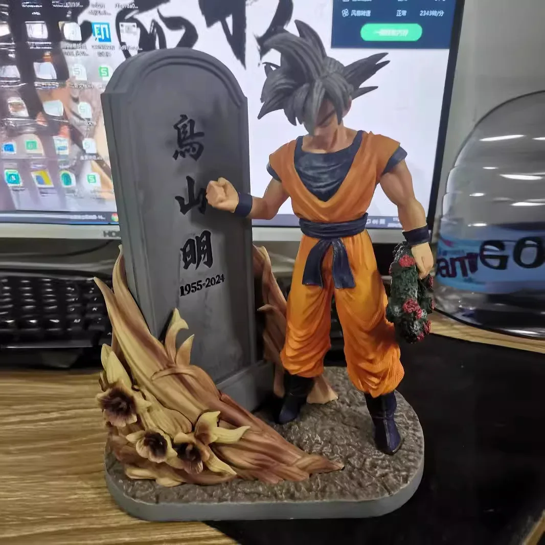 Dragon Ball Son Goku Gk Toriyama Akira Mourning Tombstone Anime Figure Statue Model Decoration Pvc Action Figurine Toy Gifts