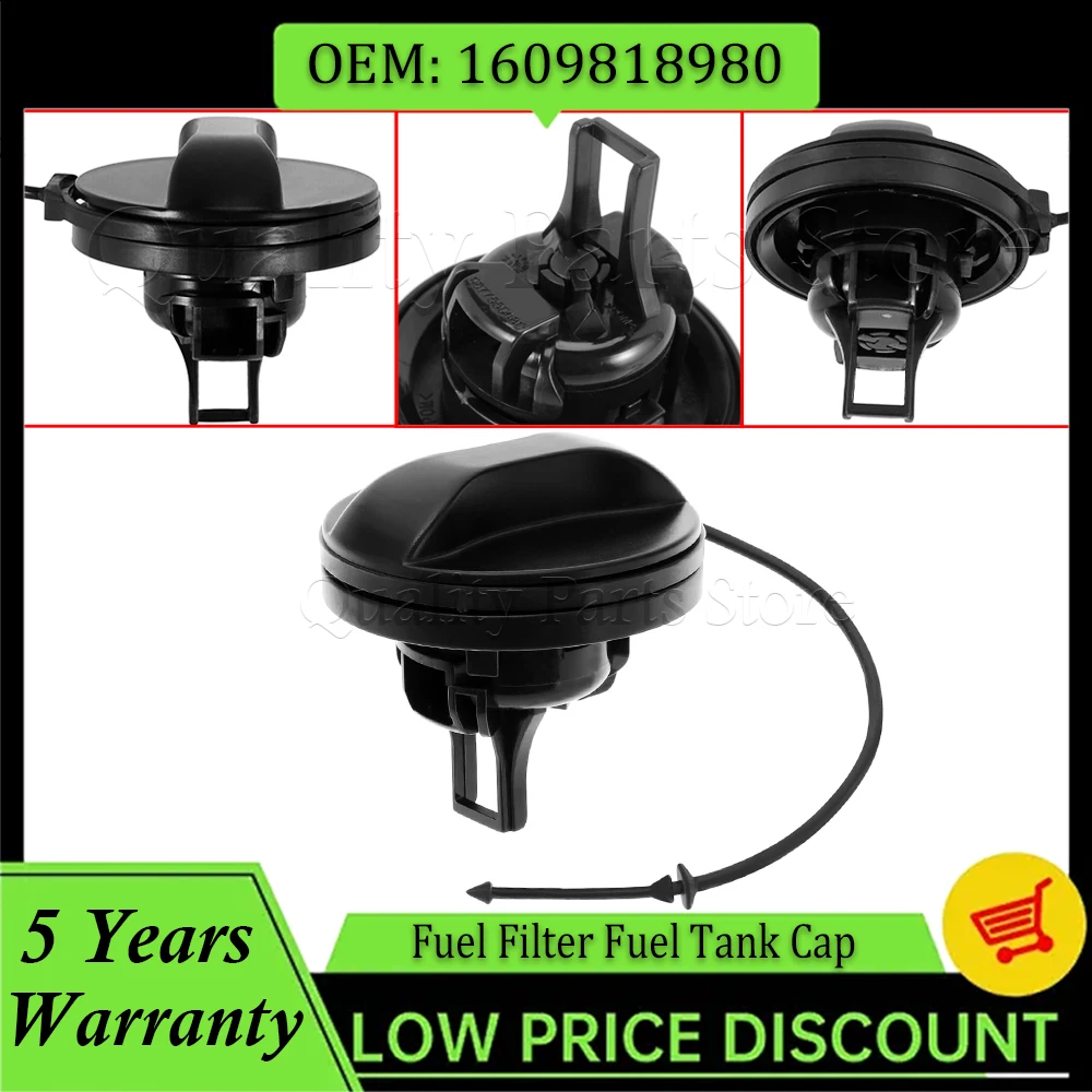 1609818980 para Peugeot 301 3008 508 408 308 Citroen 2014 Elysee C4L filtro de combustible de aceite de coche tapa de tanque de combustible 1 pieza tapa de tanque de combustible