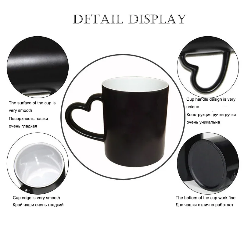 Customized Ceramic Magic Mug Pour in hot water pictures display mugs Print Picture Photo LOGO Text Hot Water Change Color cup