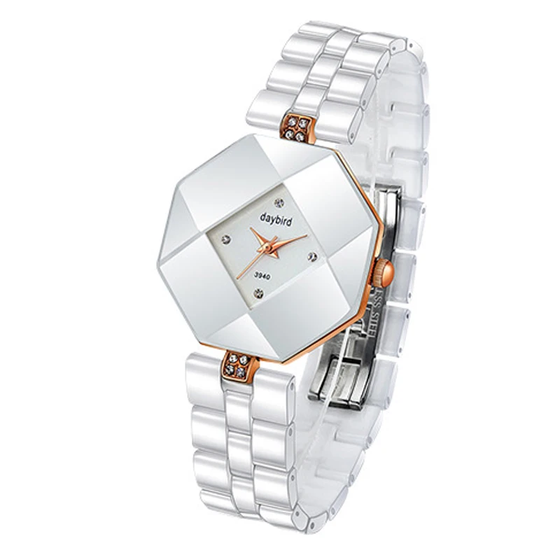 

New White Ceramic Women Watch Fashion Switzerland Luxury Brand Ladies WristWatch Waterproof montre femme