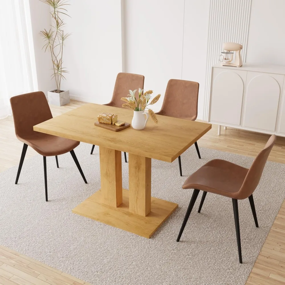 

Modern 46'' Kitchen Dining Table and Chairs, 5 Piece Rectangular Dining Table Set for Home, Kitchen, Living Room, Dining Room