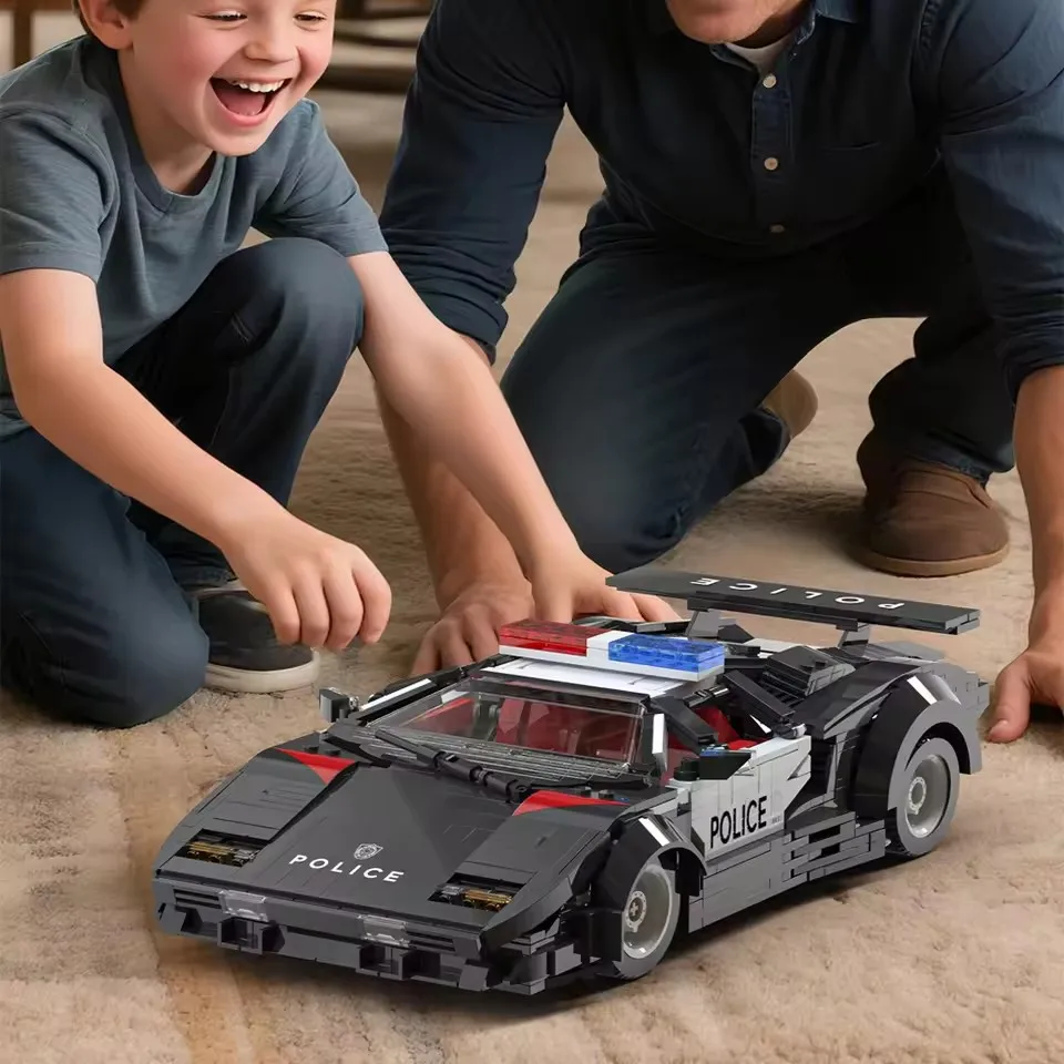 Nowy zestaw klocków konstrukcyjnych MOC Technic Police Car 66121, 1383 elementy, model do składania, zabawki dla chłopców, prezent urodzinowy