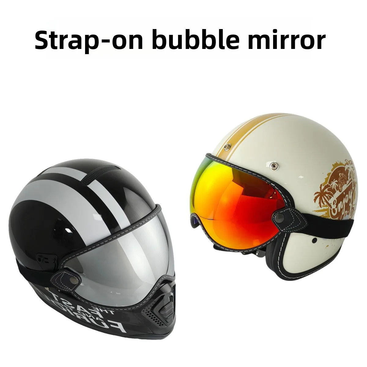 الرجعية فقاعة مرآة العالمي خوذة عدسة حزام على الطرق الوعرة نظارات واقية من الشمس مرآة سيليكون عدم الانزلاق سهلة الفك #1